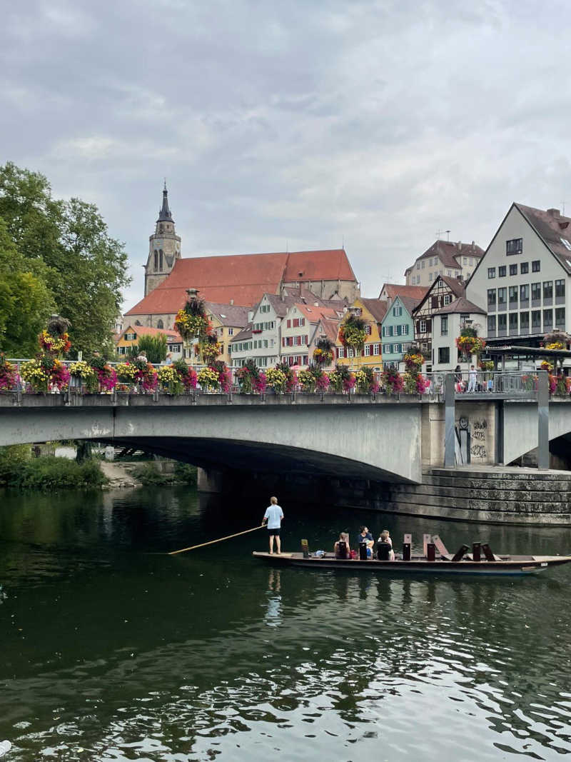 Taxi Tübingen am Neckar mit Altstadt im Hintergrund